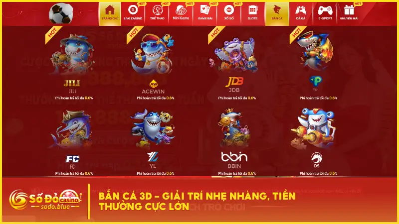 Sodo bắn cá được đầu tư bài bản đem lại trải nghiệm giải trí nhẹ nhàng