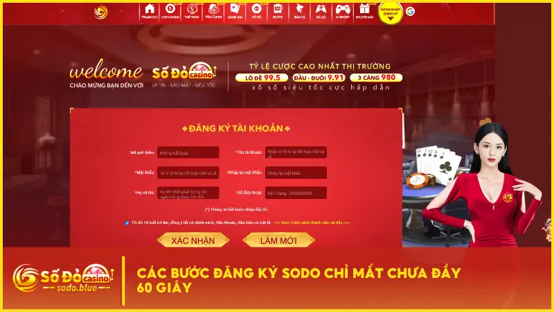Quá trình đăng ký Sodo đảm bảo yếu tố bảo mật và chống giả mạo tài khoản