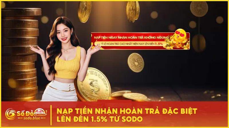 Nạp Tiền Nhận Hoàn Trả Đặc Biệt Lên Đến 1.5% Từ Sodo