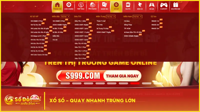 Nhà cái Sodo còn đầu tư mạnh vào hệ thống xổ số siêu tốc